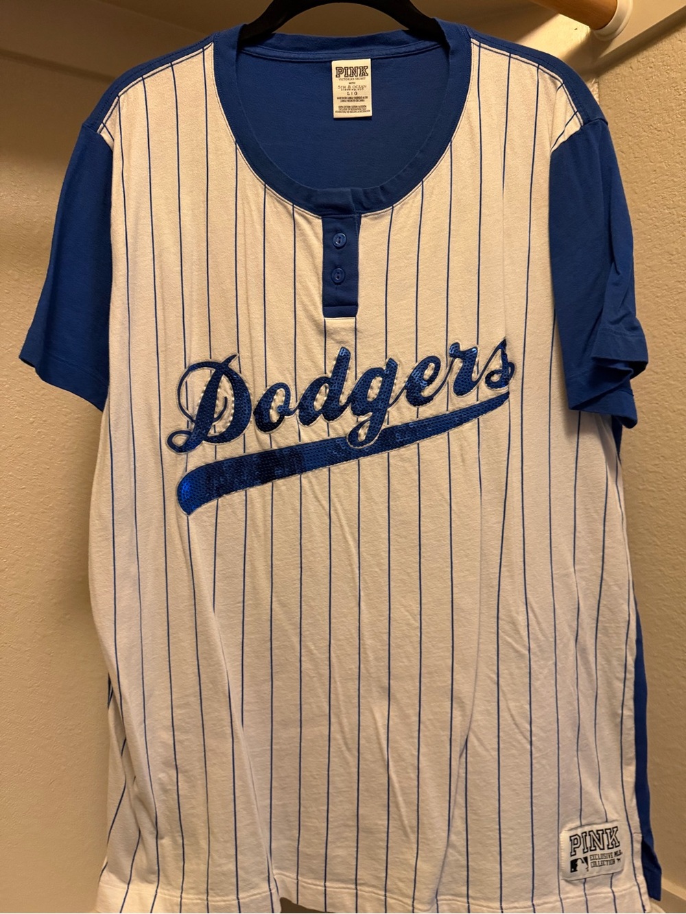Los Angeles Dodgers PINK Victoria's Secret 5th & Ocean MLB Tee